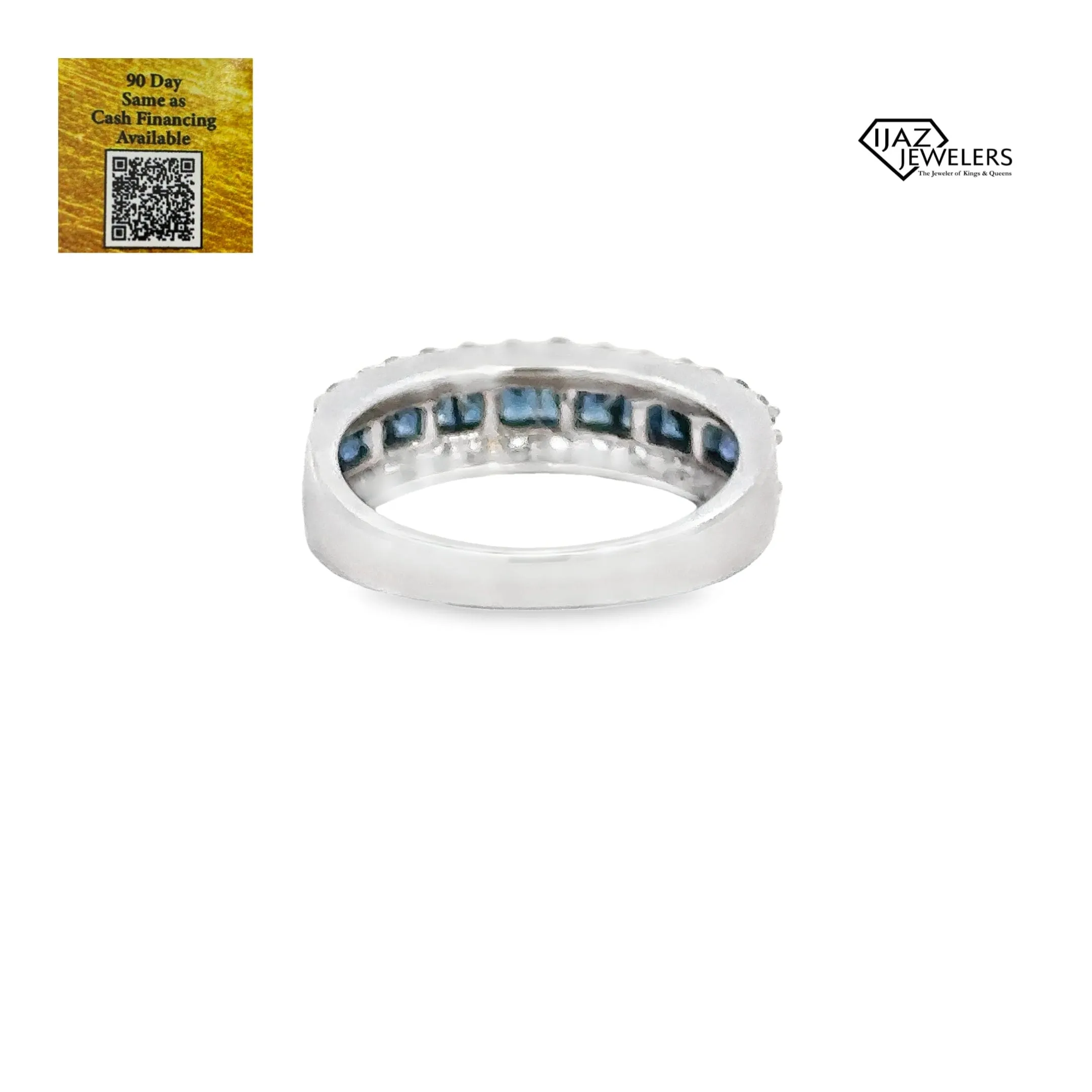 18K White Gold Diamond Sapphire Ring