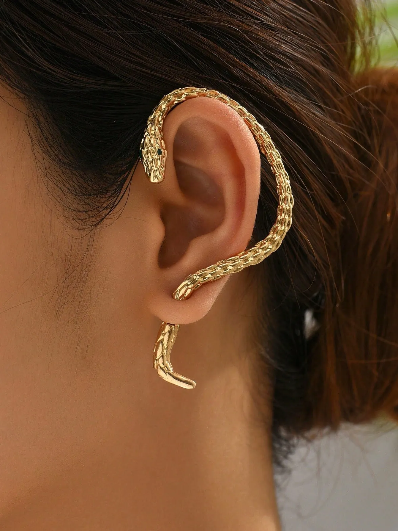 1pc Fashion Zinc Alloy Snake Design Ear Wrap For Women For Gift
