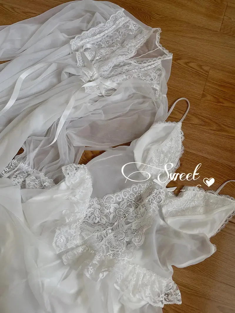 Aiertu Autumn White Fairy Vintage Sweet Dress Women Mesh Lace Sexy Casual Korean Dress Female Patchwork Designer Princess Dresses