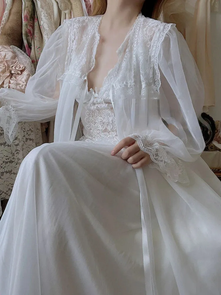 Aiertu Autumn White Fairy Vintage Sweet Dress Women Mesh Lace Sexy Casual Korean Dress Female Patchwork Designer Princess Dresses