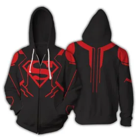 BFJmz Superman 3D Printing Coat Zipper Coat Leisure Sports Sweater  Autumn And Winter