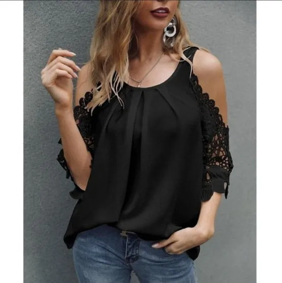 Blouses Embroidery Casual Shirt Sleeve Medium Long