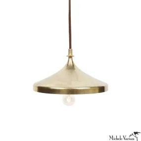Brass Finial Disk Pendant Light