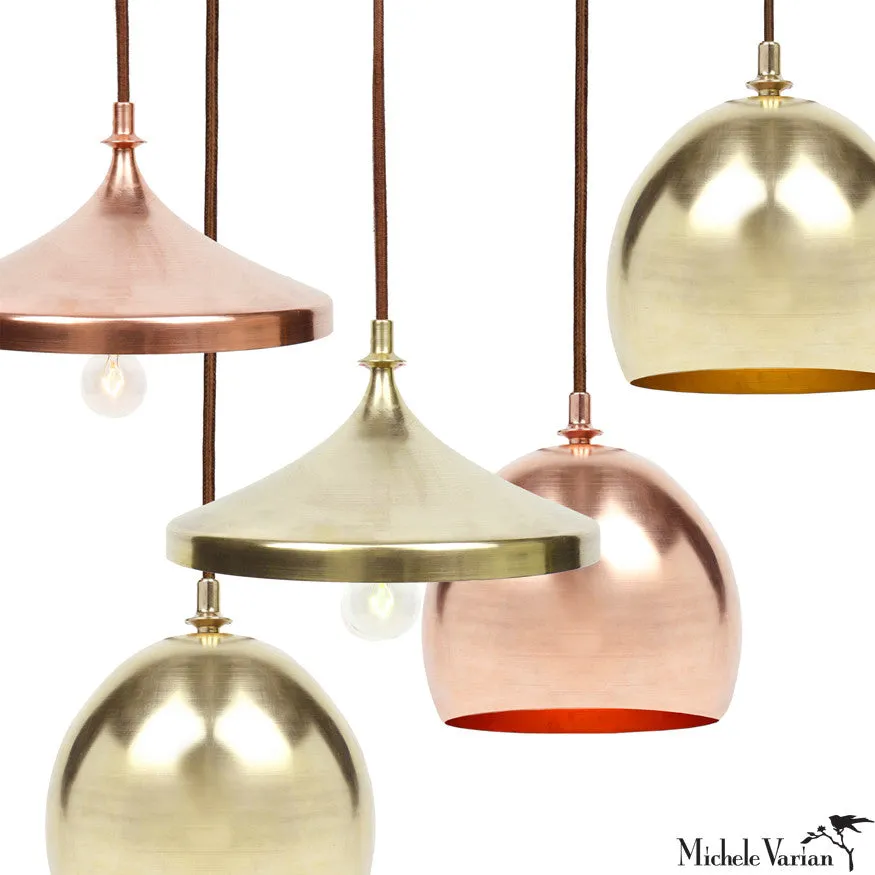 Brass Finial Disk Pendant Light