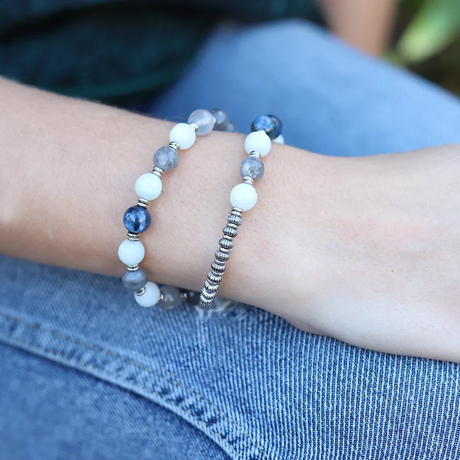 Calm Quartz and Kyanite Calm Wrist Mala Bracelet