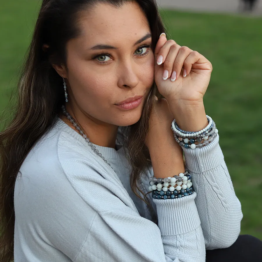 Calm Quartz and Kyanite Calm Wrist Mala Bracelet