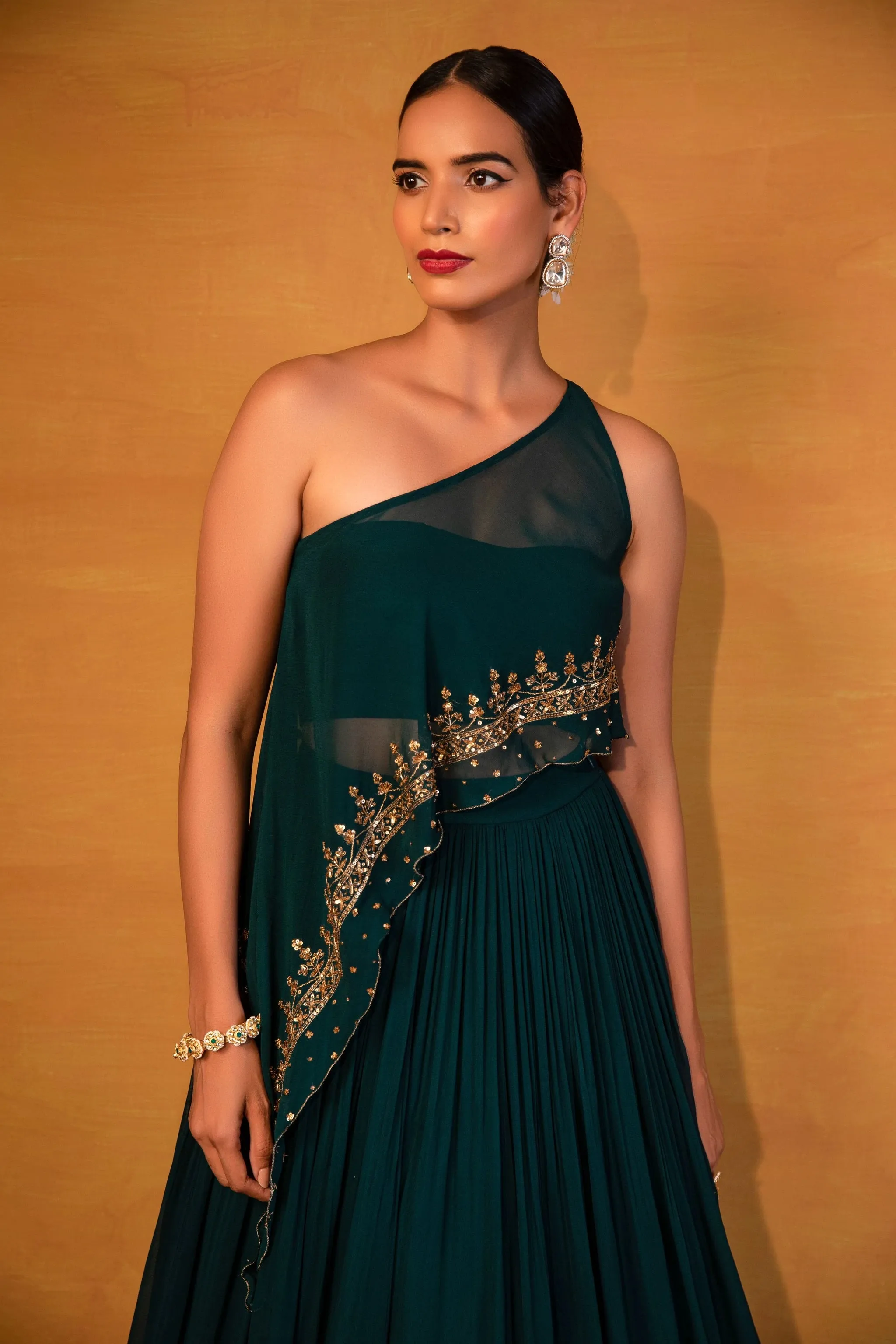 Emerald Cape Skirt Set