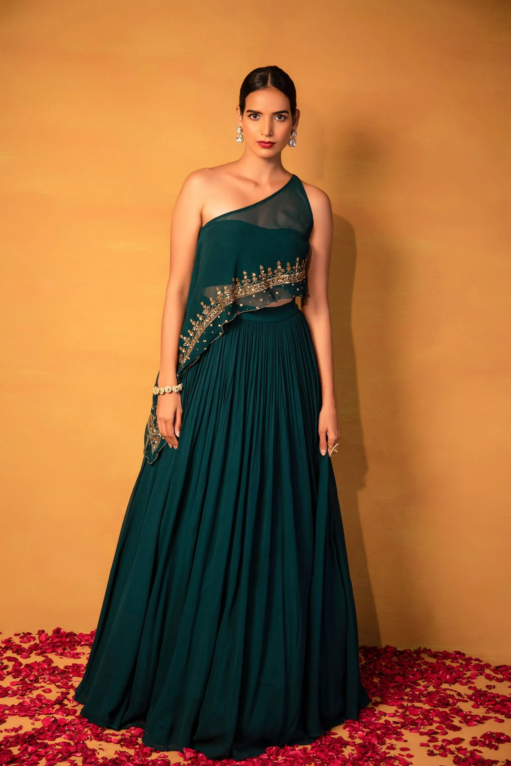 Emerald Cape Skirt Set