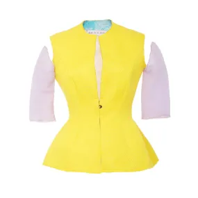EUNICE CONTRAST SLEEVE FITTED JACKET