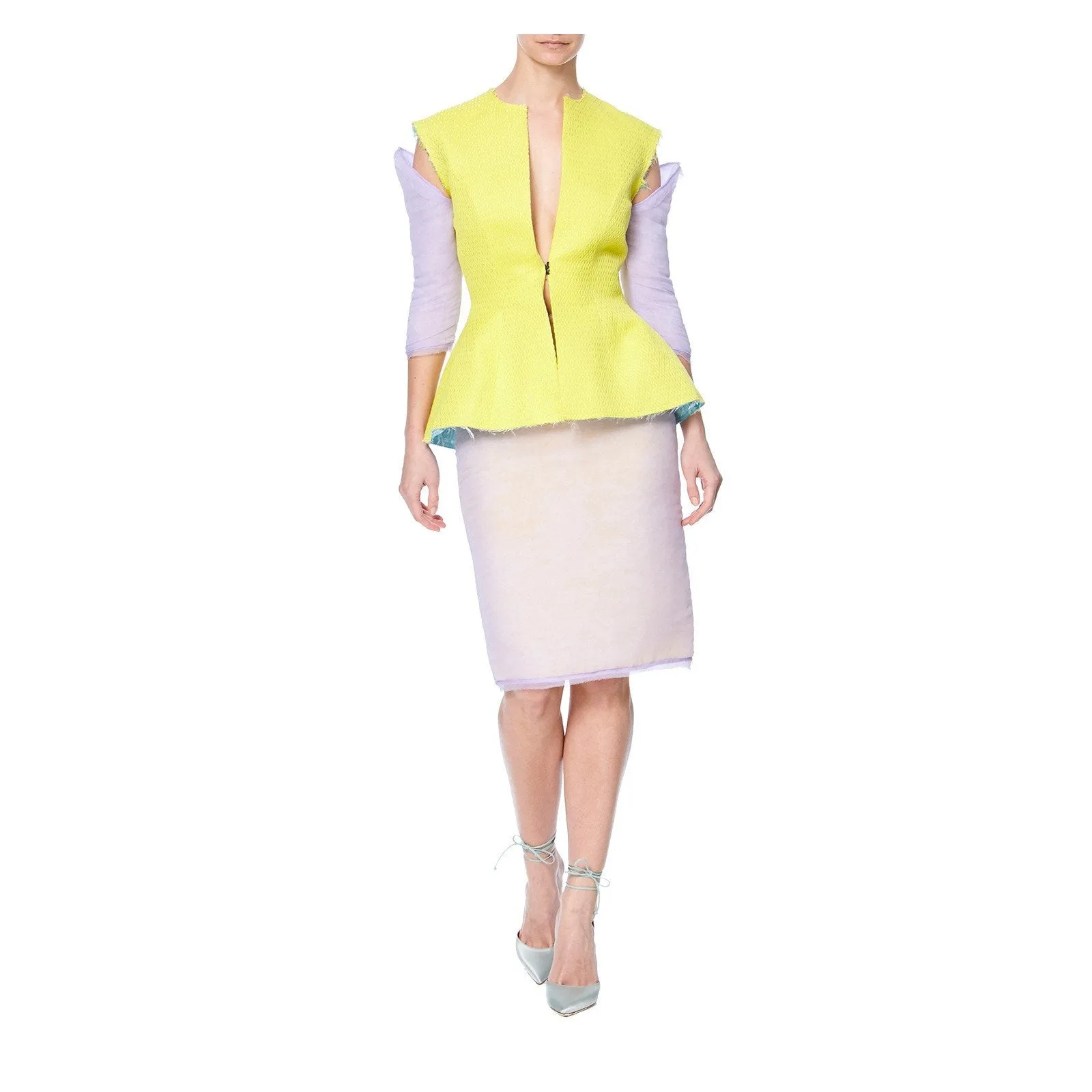 EUNICE CONTRAST SLEEVE FITTED JACKET