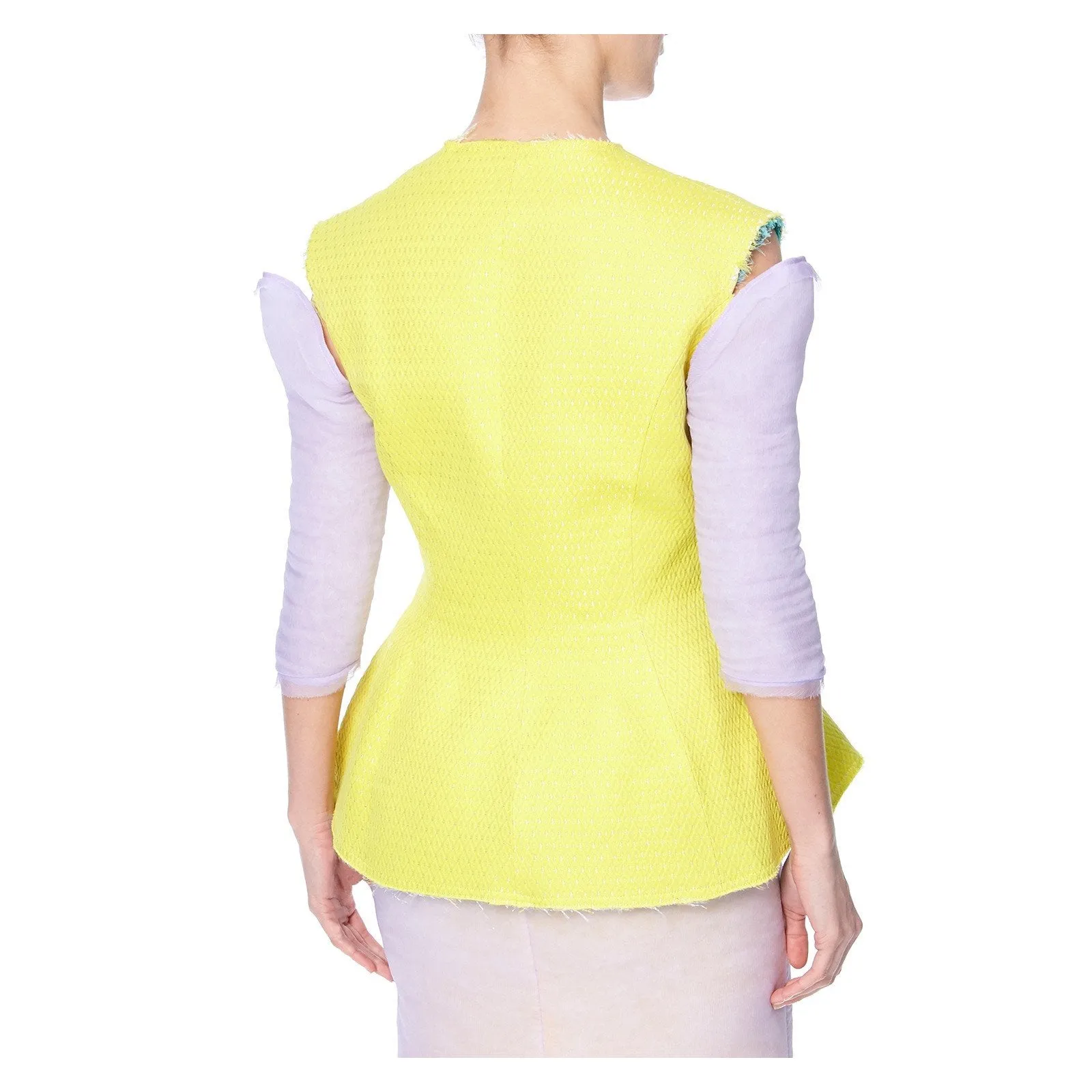 EUNICE CONTRAST SLEEVE FITTED JACKET