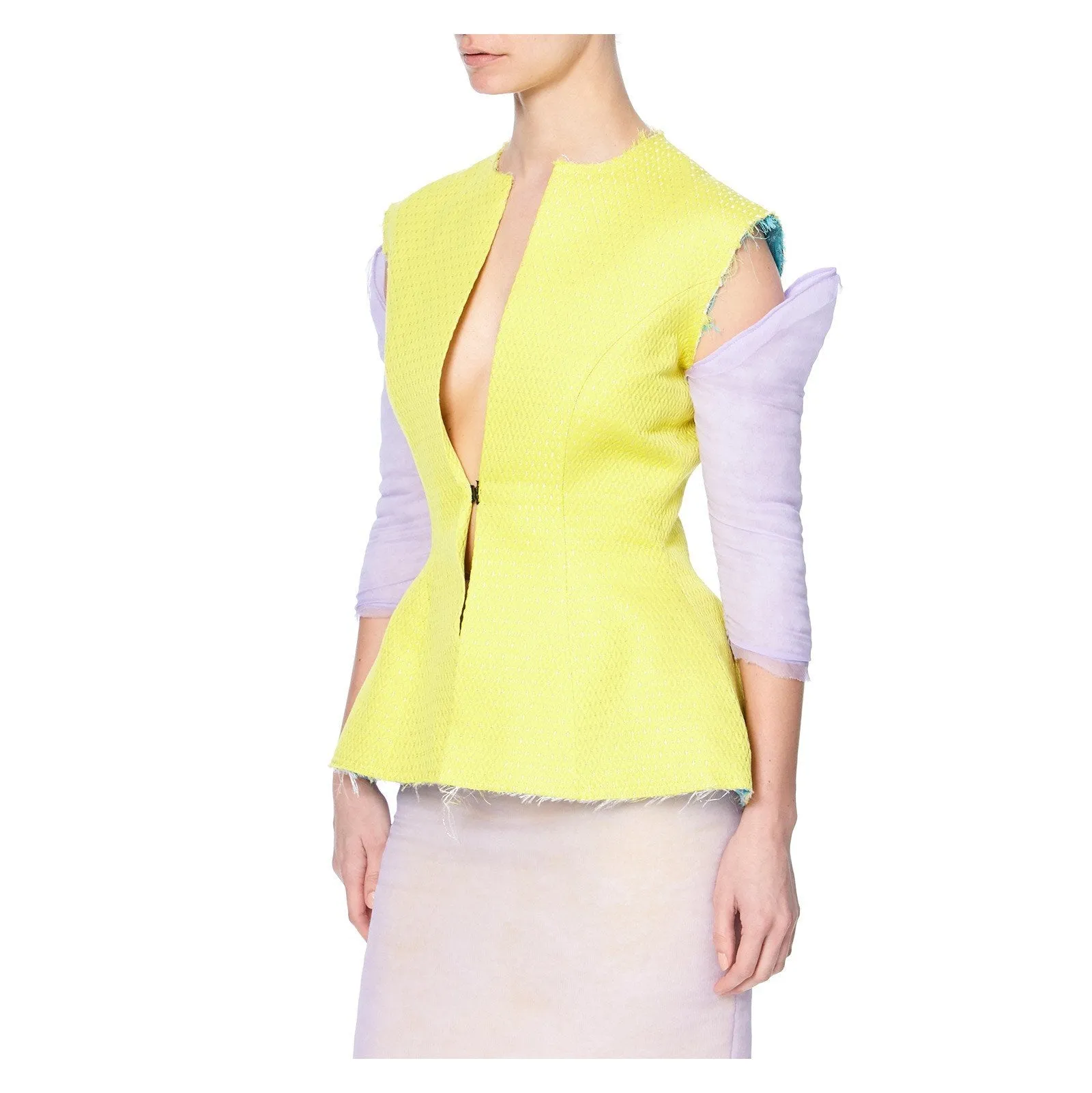 EUNICE CONTRAST SLEEVE FITTED JACKET