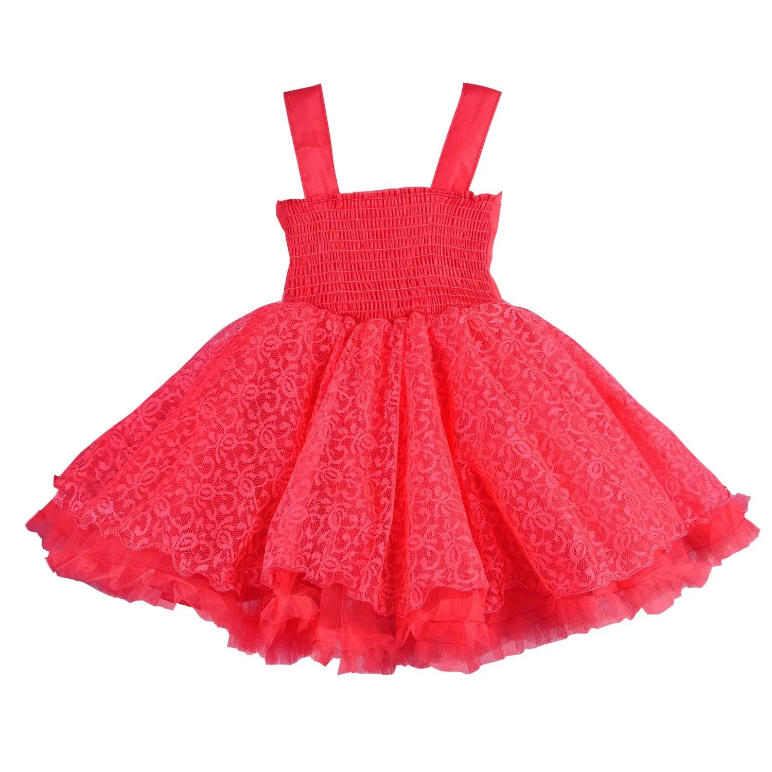 Girls Fit and Flare Flower Designed Frock Dress