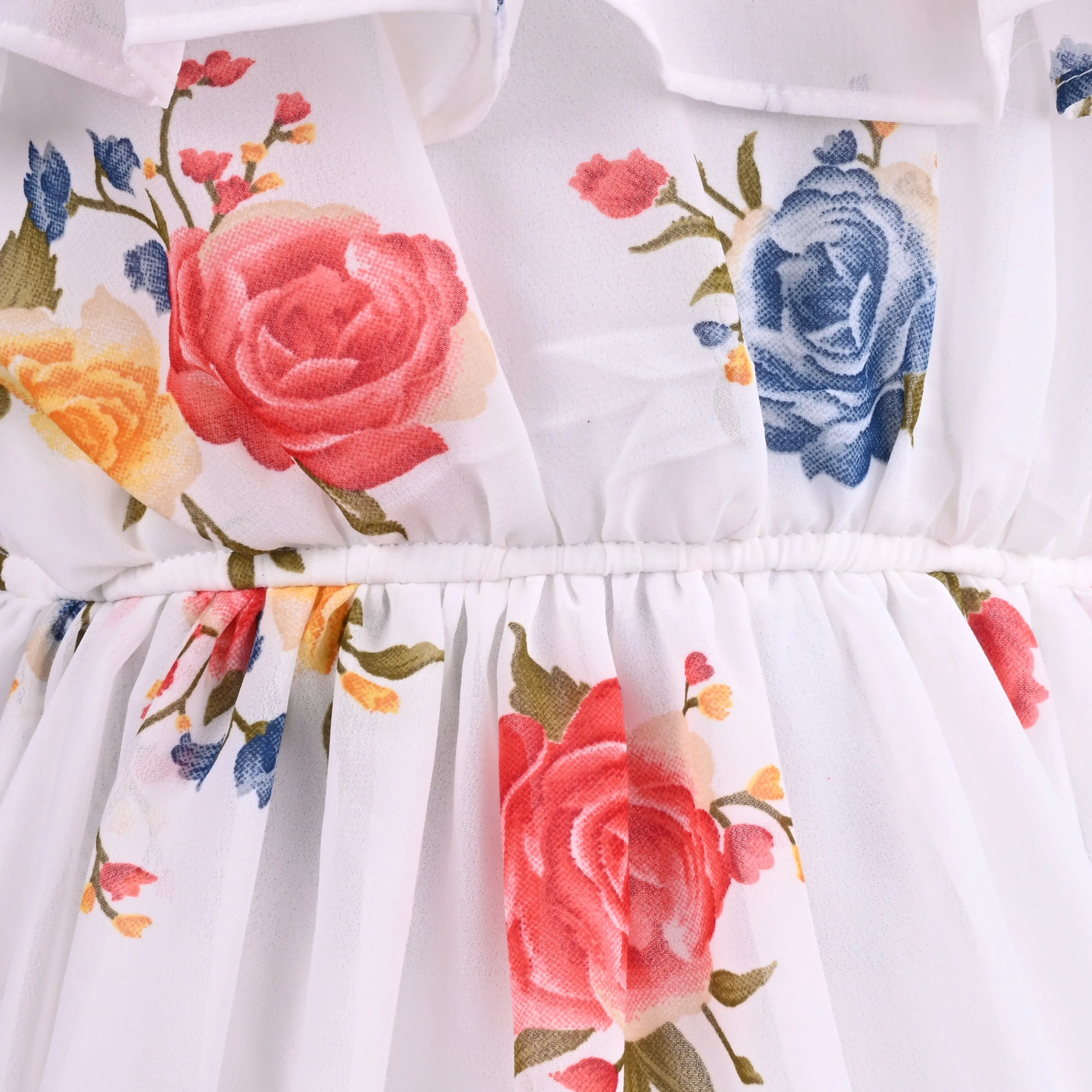 Girls Floral Print Fit and Flare Frock Dress