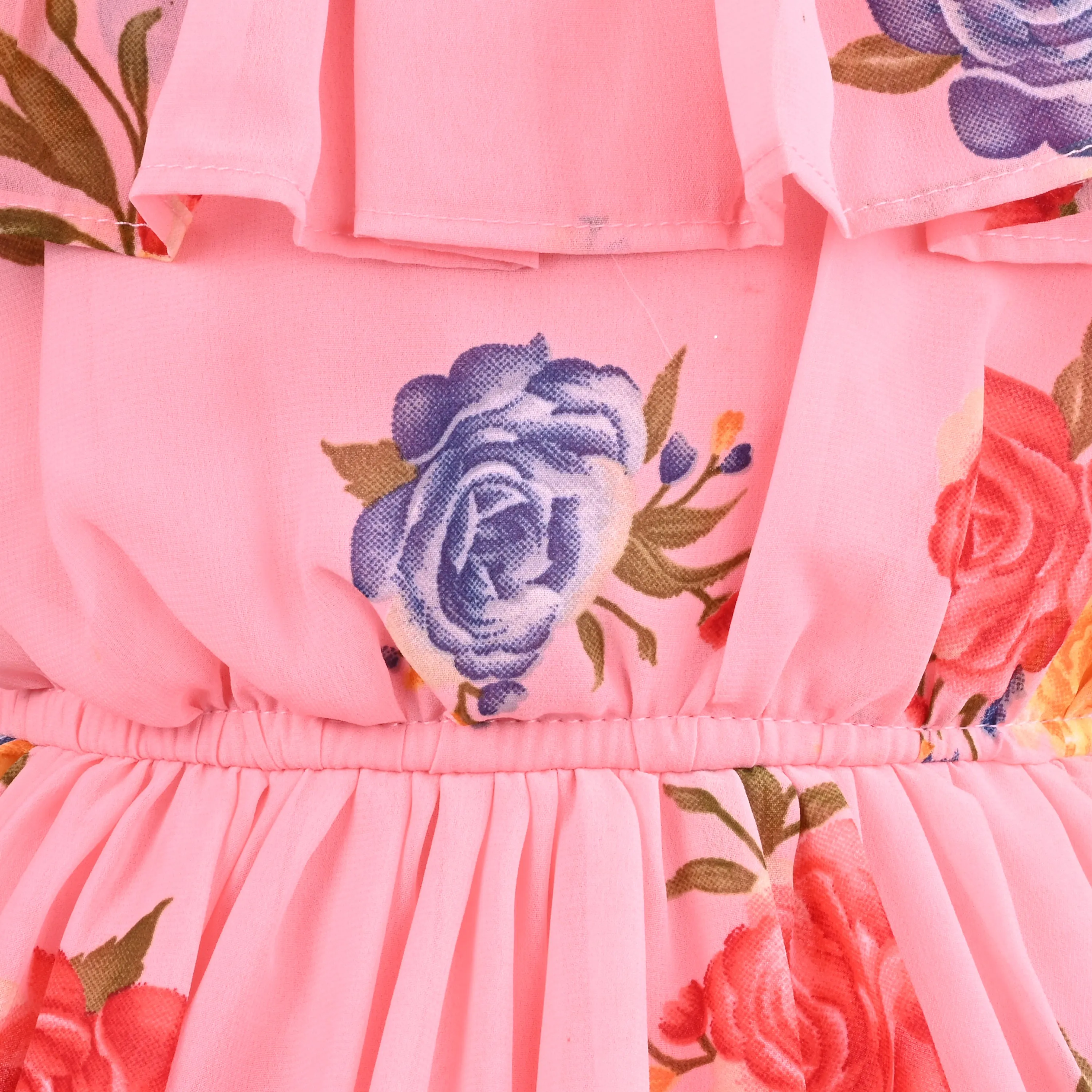 Girls Floral Print Fit and Flare Frock Dress