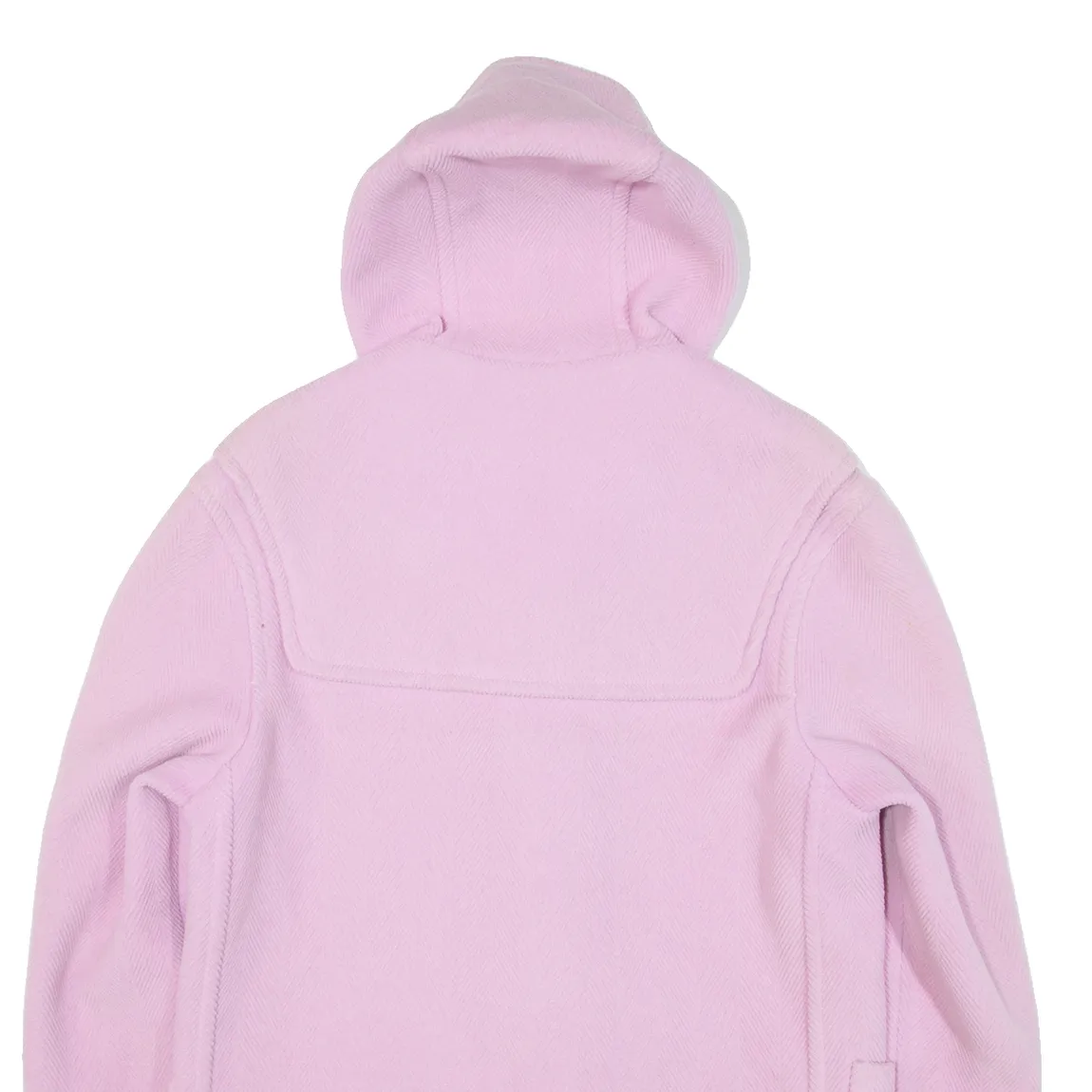 GLOVERALL Womens Duffle Coat Pink Knit Wool Hooded UK 12