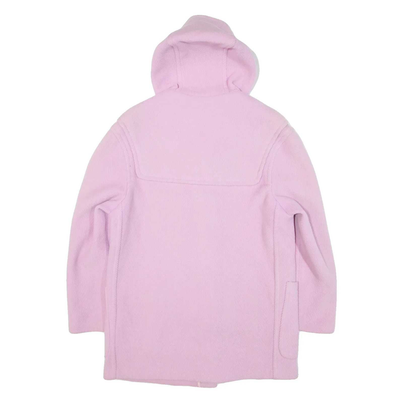 GLOVERALL Womens Duffle Coat Pink Knit Wool Hooded UK 12