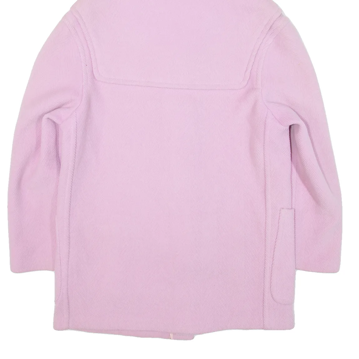 GLOVERALL Womens Duffle Coat Pink Knit Wool Hooded UK 12