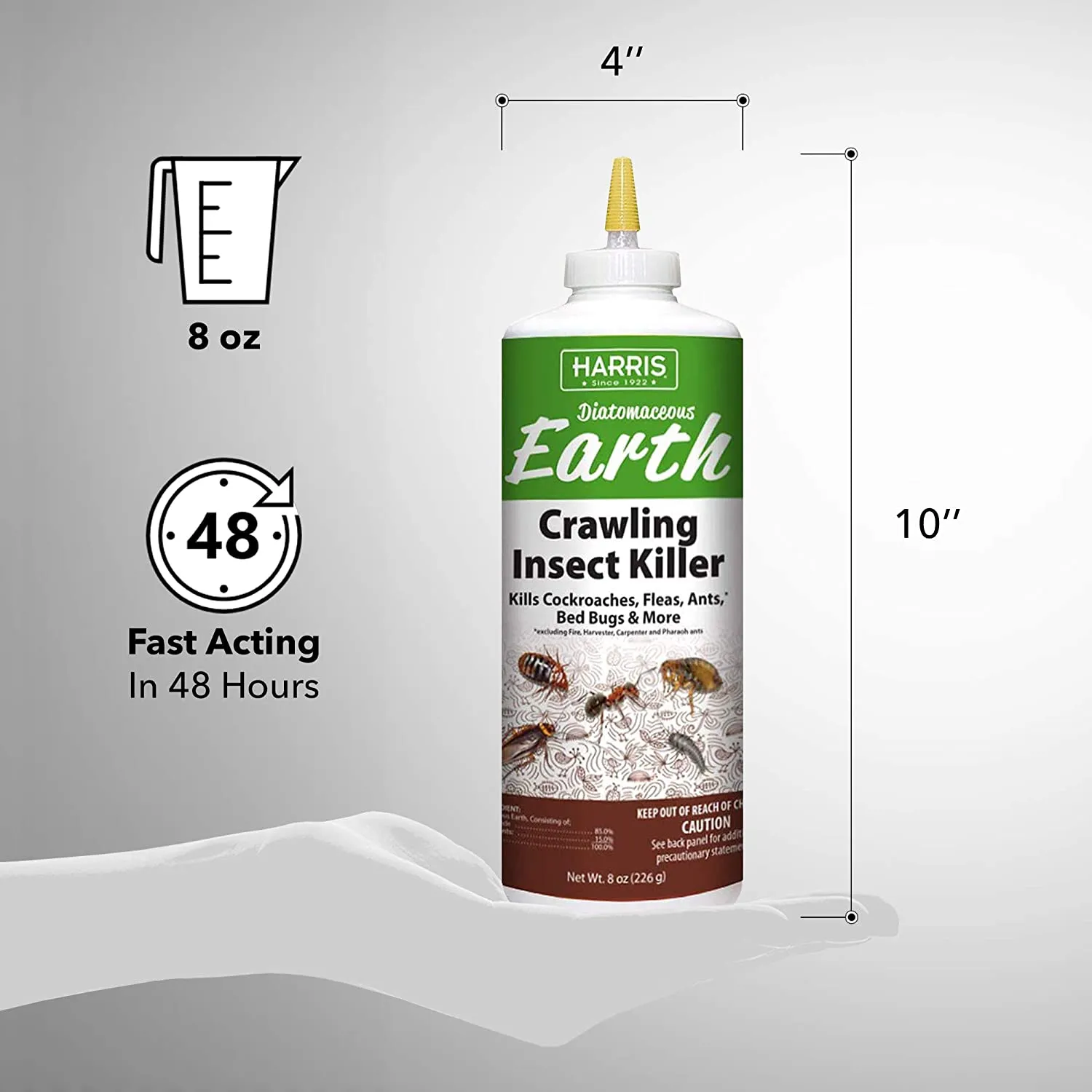 Harris Diatomaceous Earth Crawling Insect Killer, 8 oz