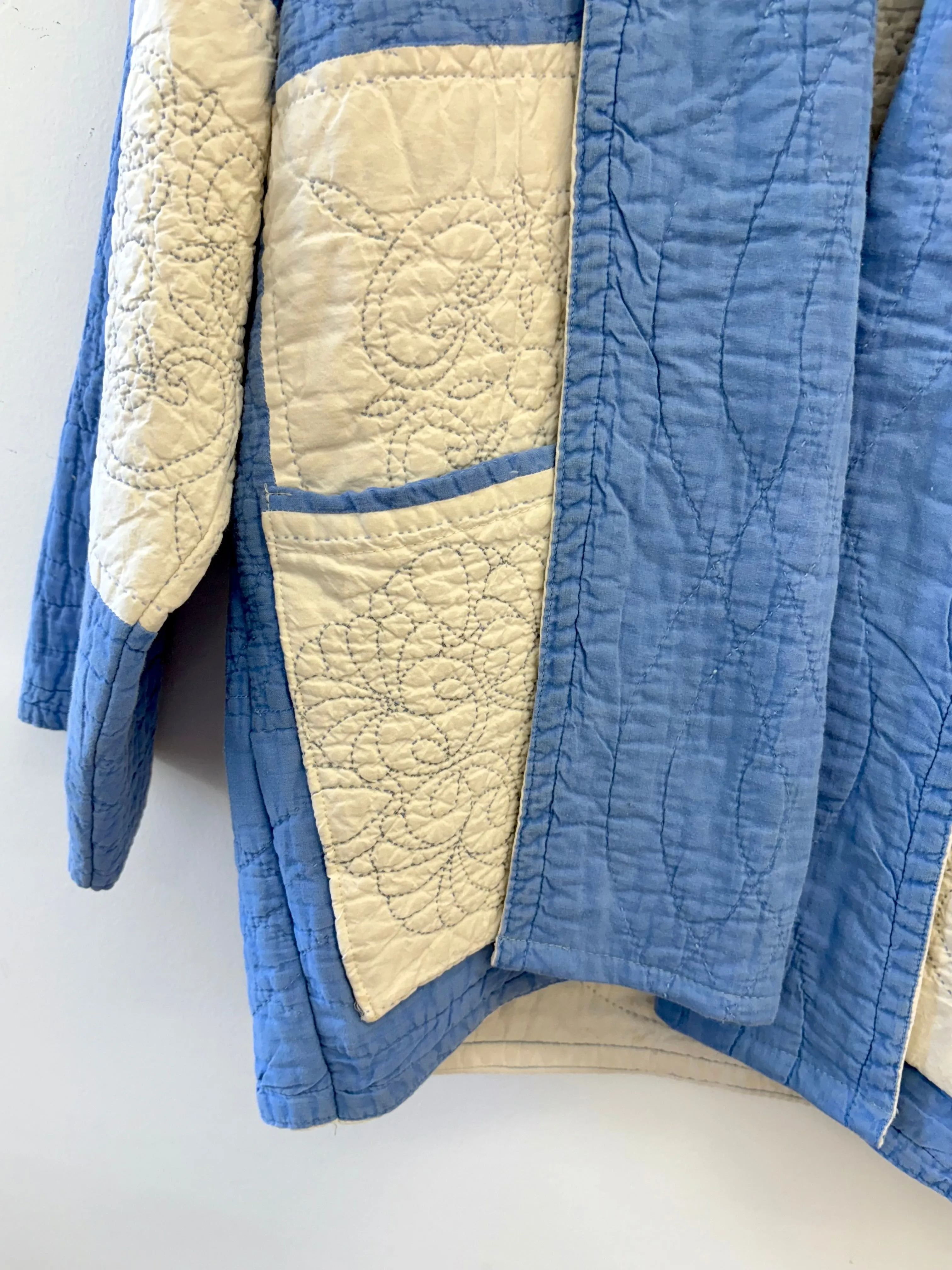 Heirloom Quilt Coat (Sky Blue/ White)