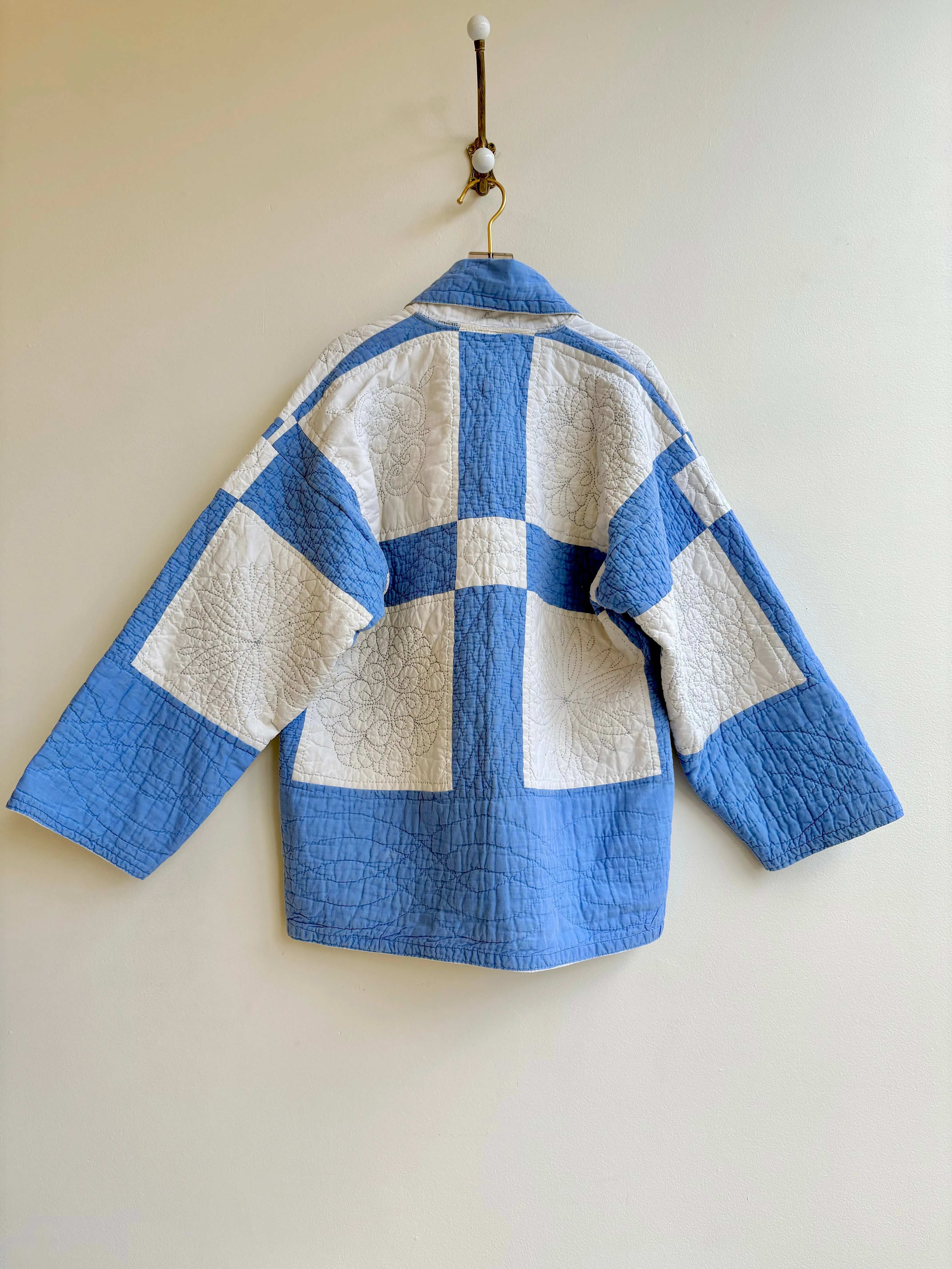 Heirloom Quilt Coat (Sky Blue/ White)