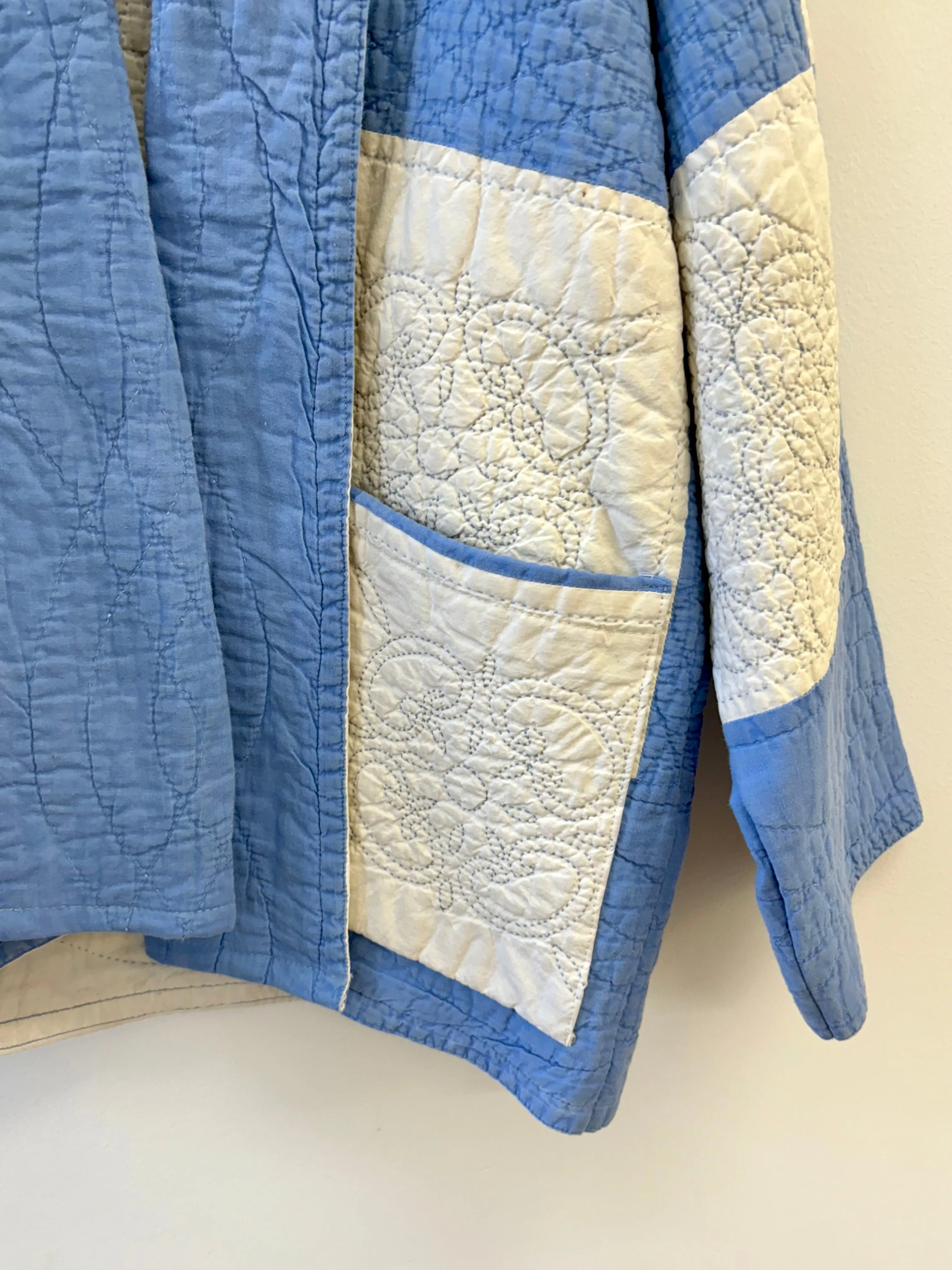 Heirloom Quilt Coat (Sky Blue/ White)