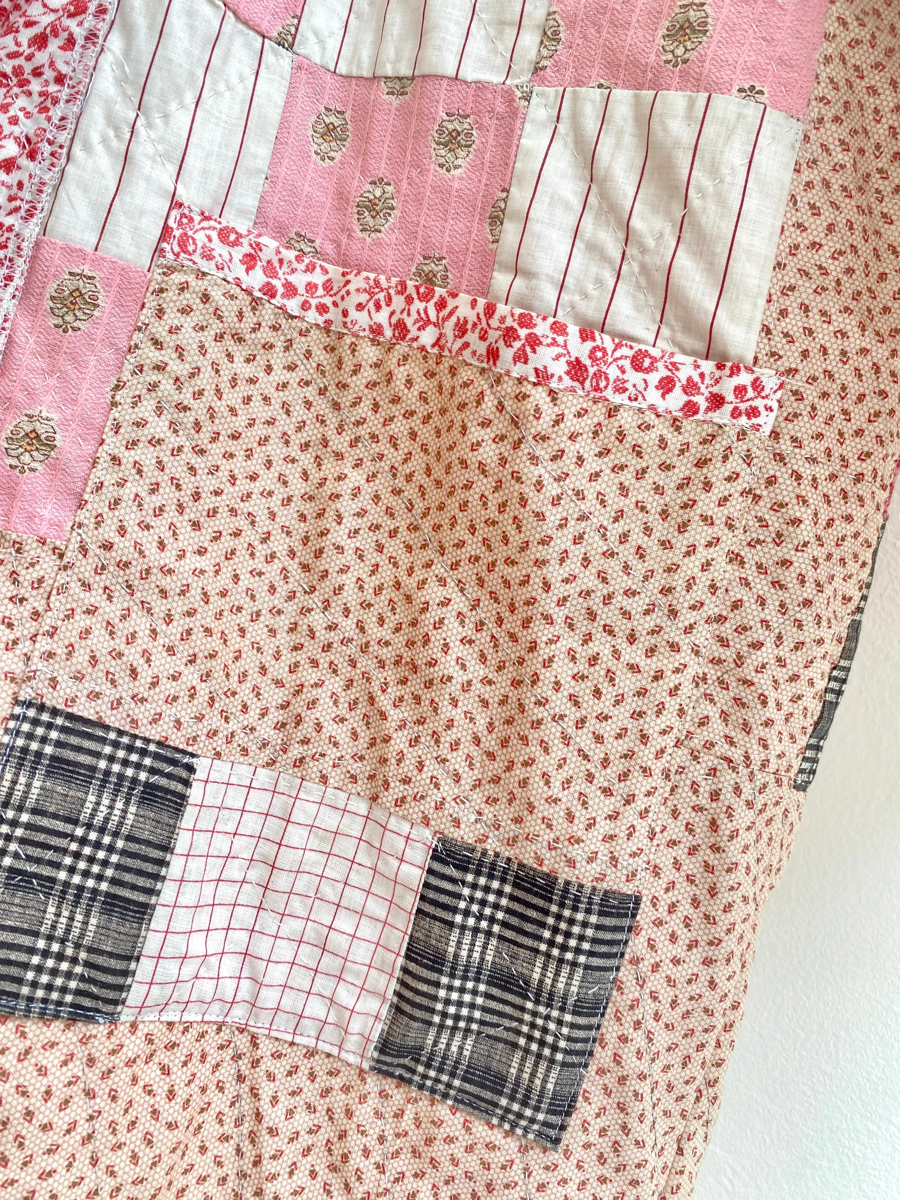 Heirloom Quilt Shawl Collar Coat (Peach Multi)