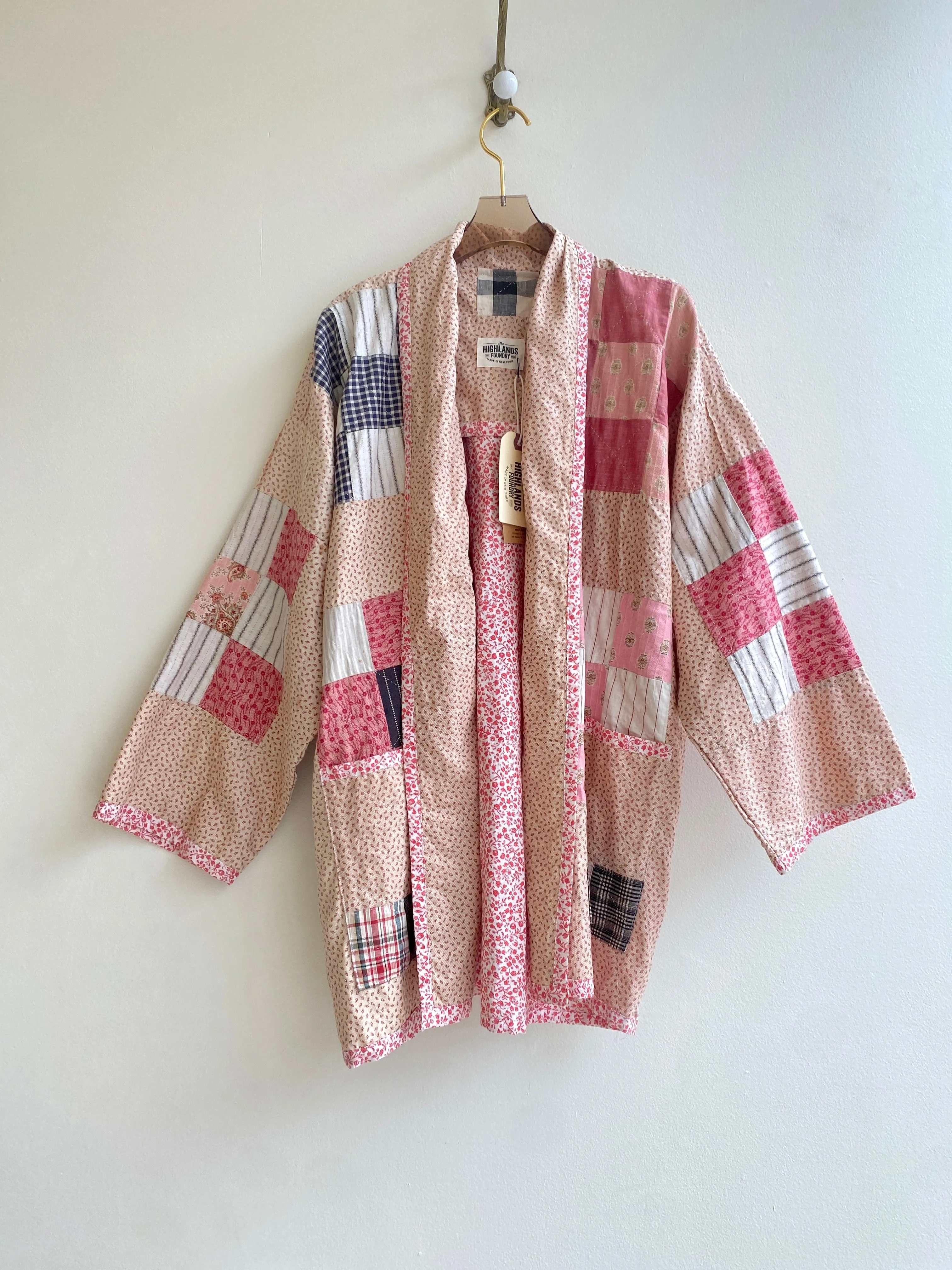 Heirloom Quilt Shawl Collar Coat (Peach Multi)