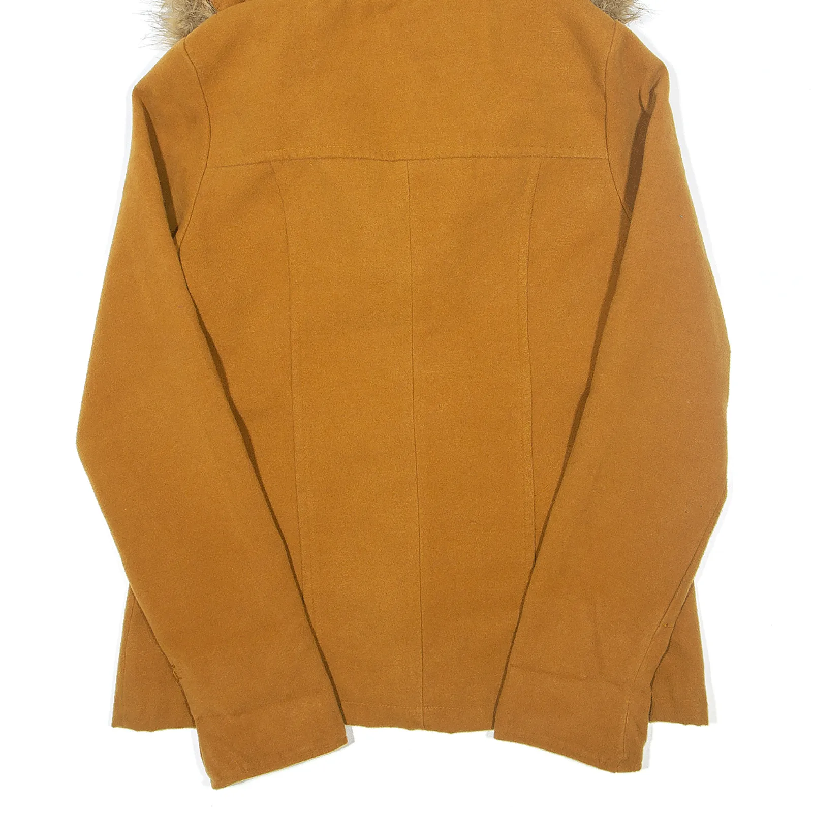 KANGOL Faux Fur Duffle Coat Orange Womens S