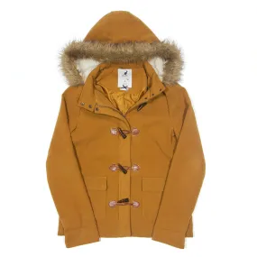 KANGOL Faux Fur Duffle Coat Orange Womens S