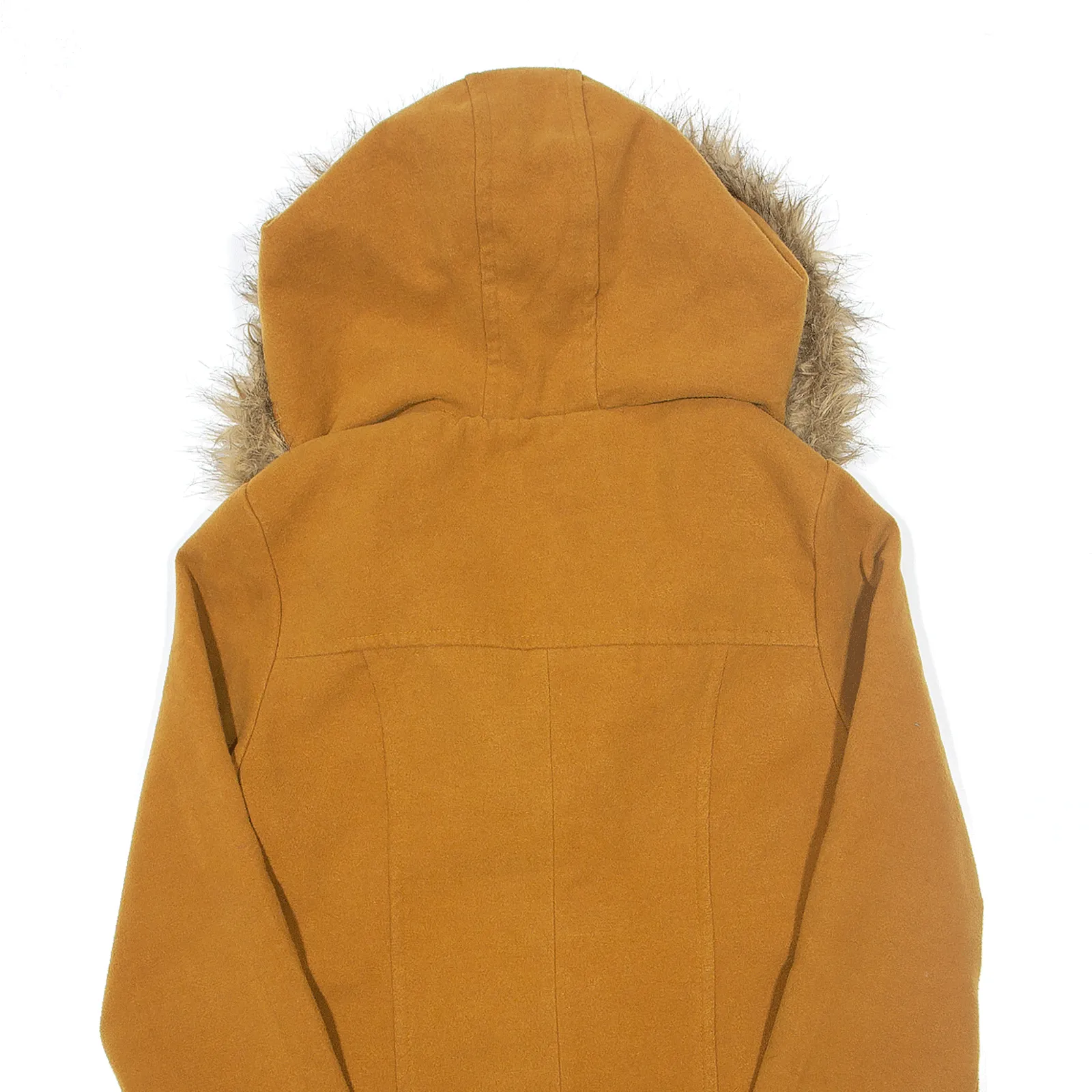 KANGOL Faux Fur Duffle Coat Orange Womens S