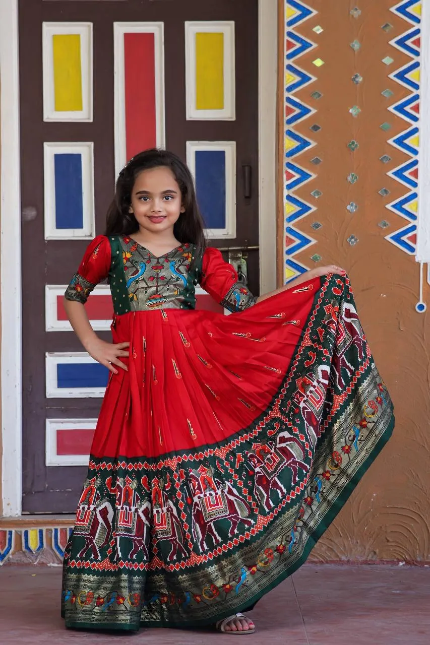 Kids Ethnic Girls Designer Gown Frock Dress