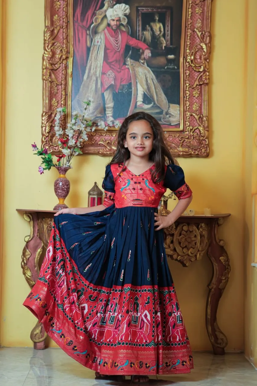 Kids Ethnic Girls Designer Gown Frock Dress
