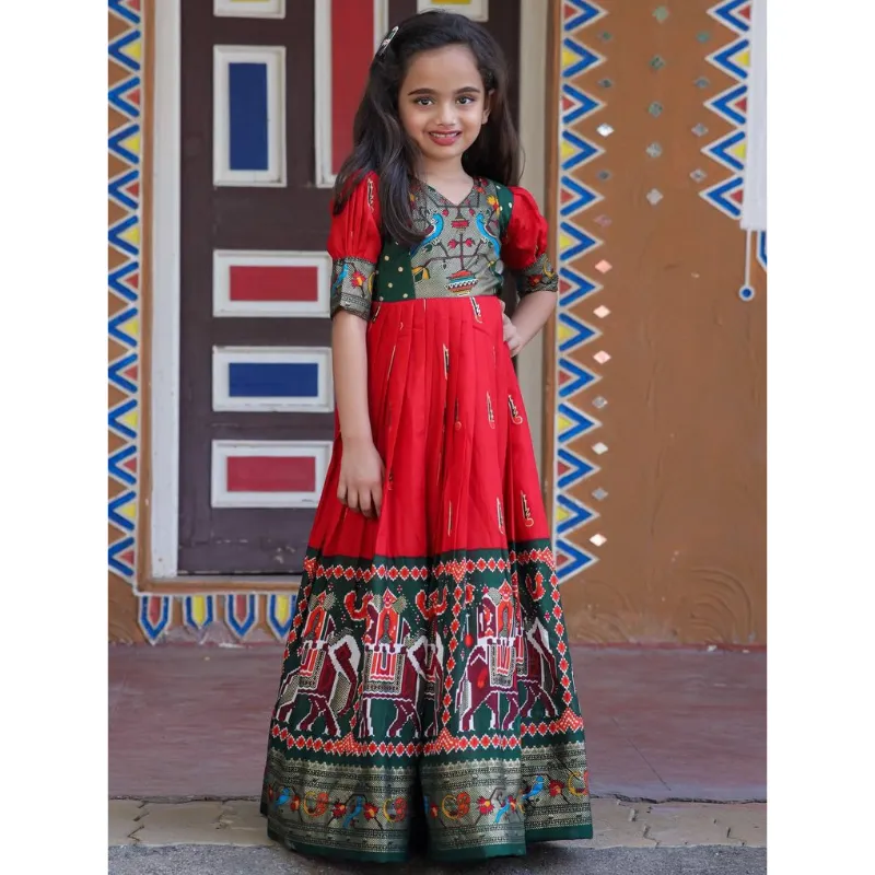 Kids Ethnic Girls Designer Gown Frock Dress