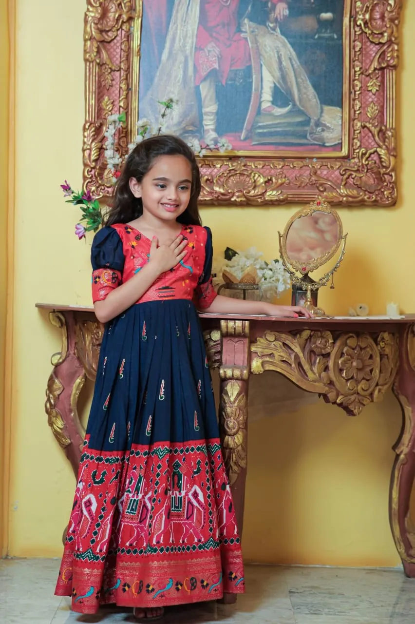 Kids Ethnic Girls Designer Gown Frock Dress