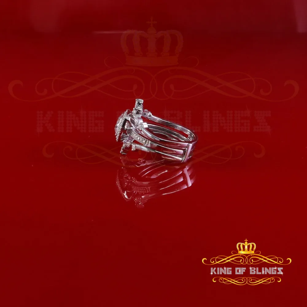 King Of Blings Enhancer Guard Wrap Insert Ring SZ7 White Silver 1.75ct VVS D Cushion Moissanite