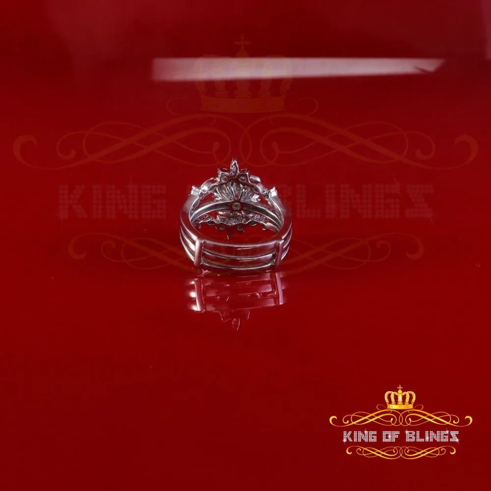 King Of Blings Enhancer Guard Wrap Insert Ring SZ7 White Silver 1.75ct VVS D Cushion Moissanite