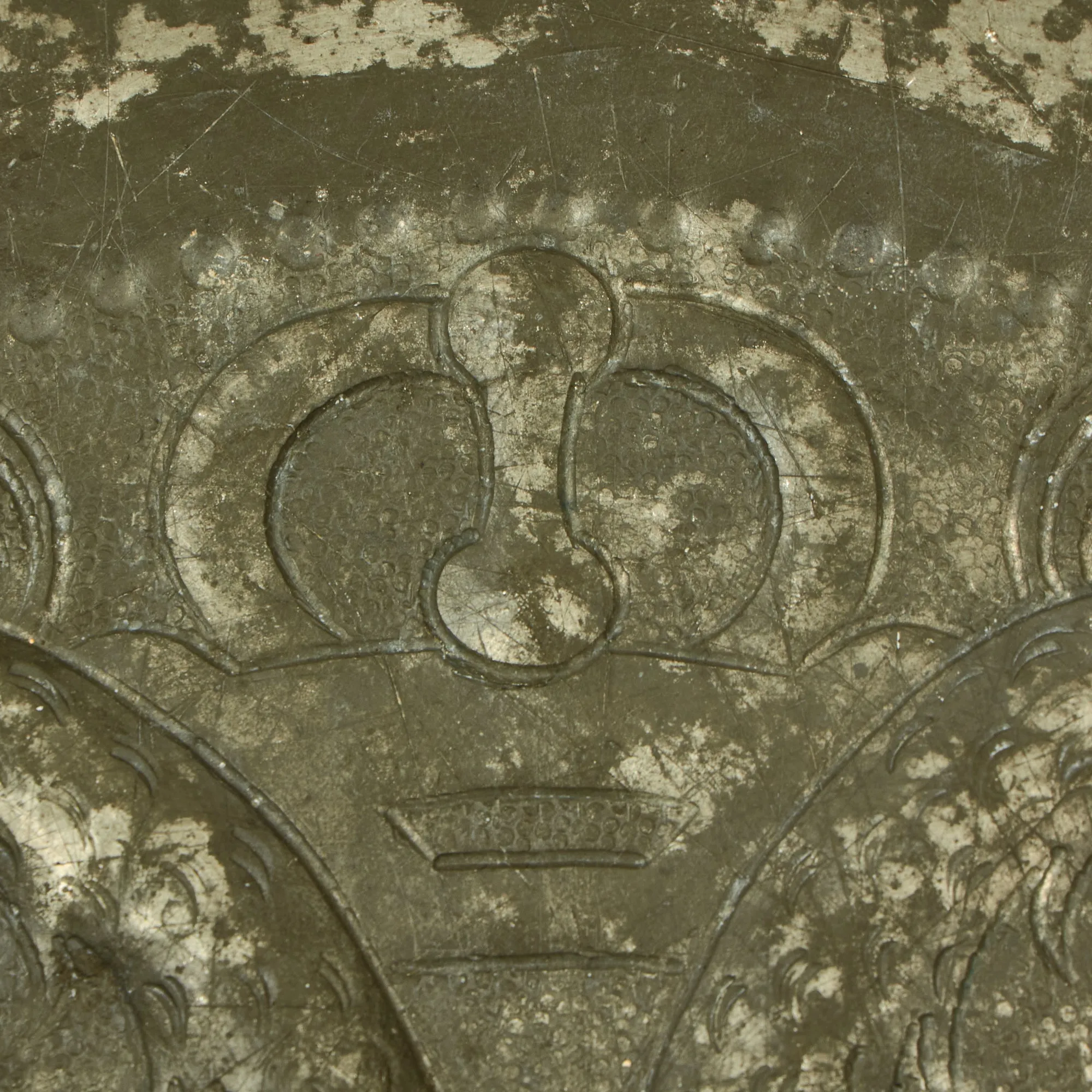 Original 18th Century Holy Roman Empire Double Headed Eagle Coat of Arms Pewter Charger Plate