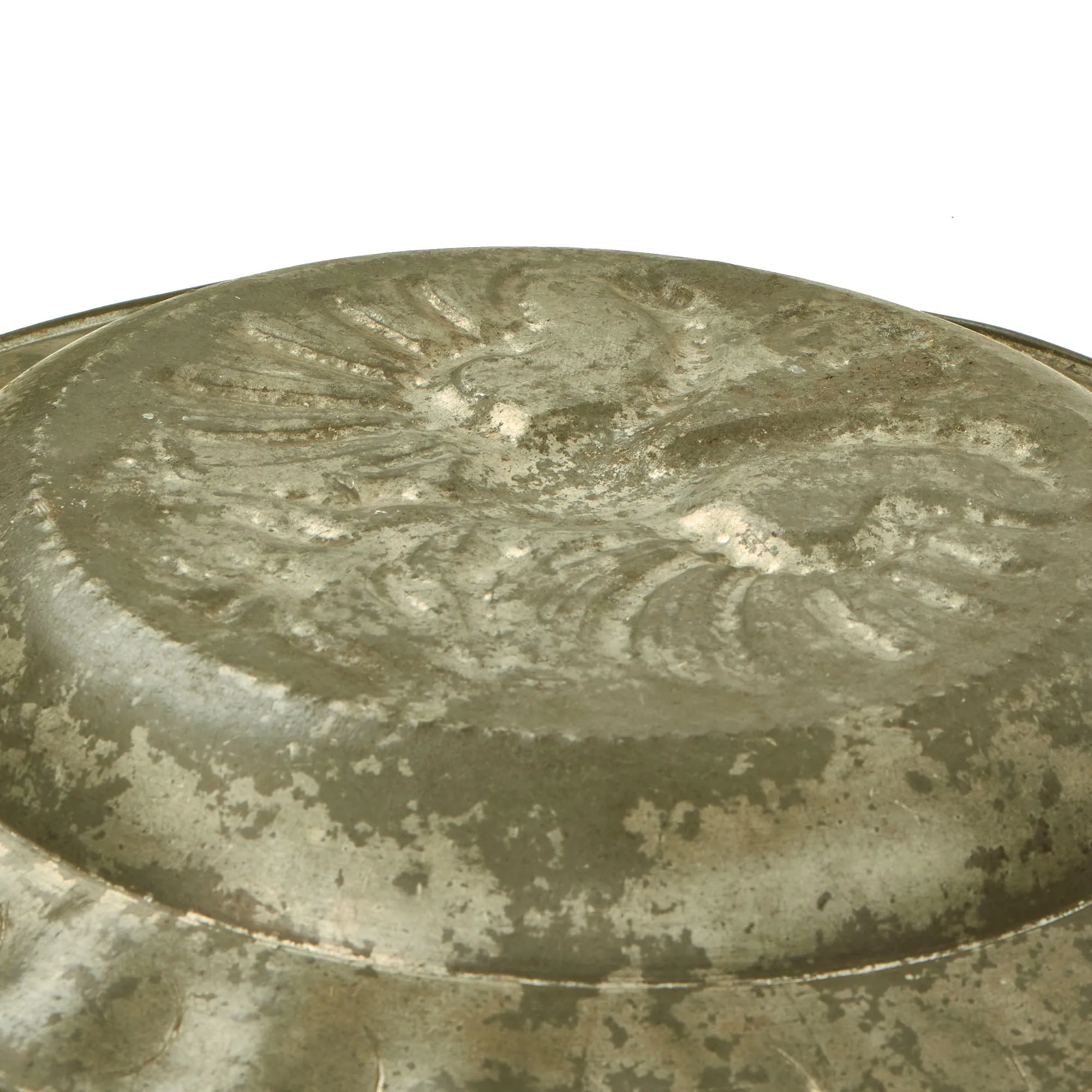 Original 18th Century Holy Roman Empire Double Headed Eagle Coat of Arms Pewter Charger Plate