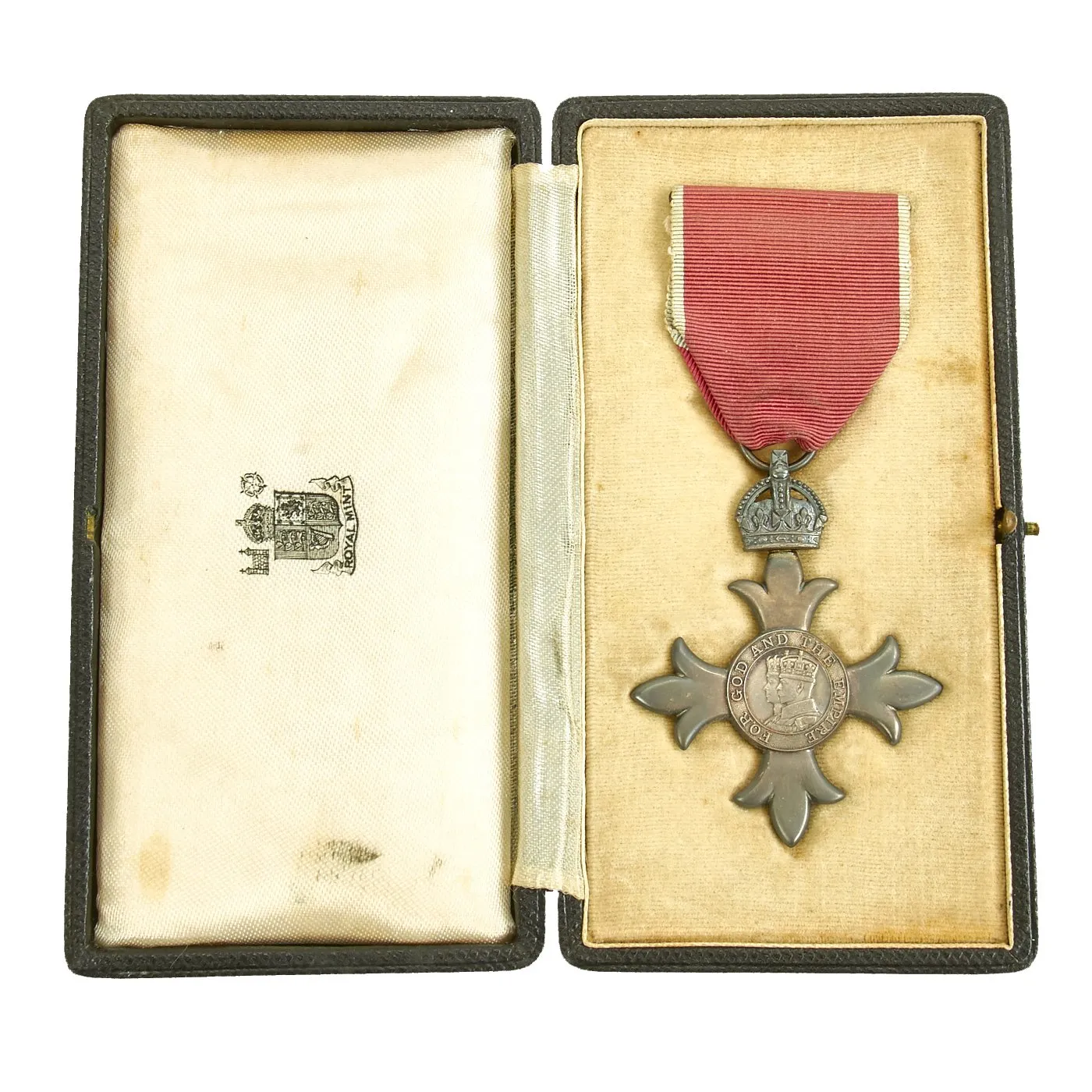 Original British WWII Named Cased Order of the British Empire 4th Medal - O.B.E. in Issue Box