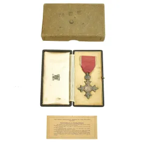 Original British WWII Named Cased Order of the British Empire 4th Medal - O.B.E. in Issue Box