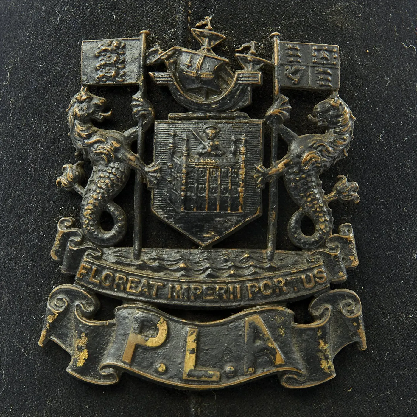 Original British WWII Rose Top Port of London Authority Blitz “Blackout” Police Bobby Helmet