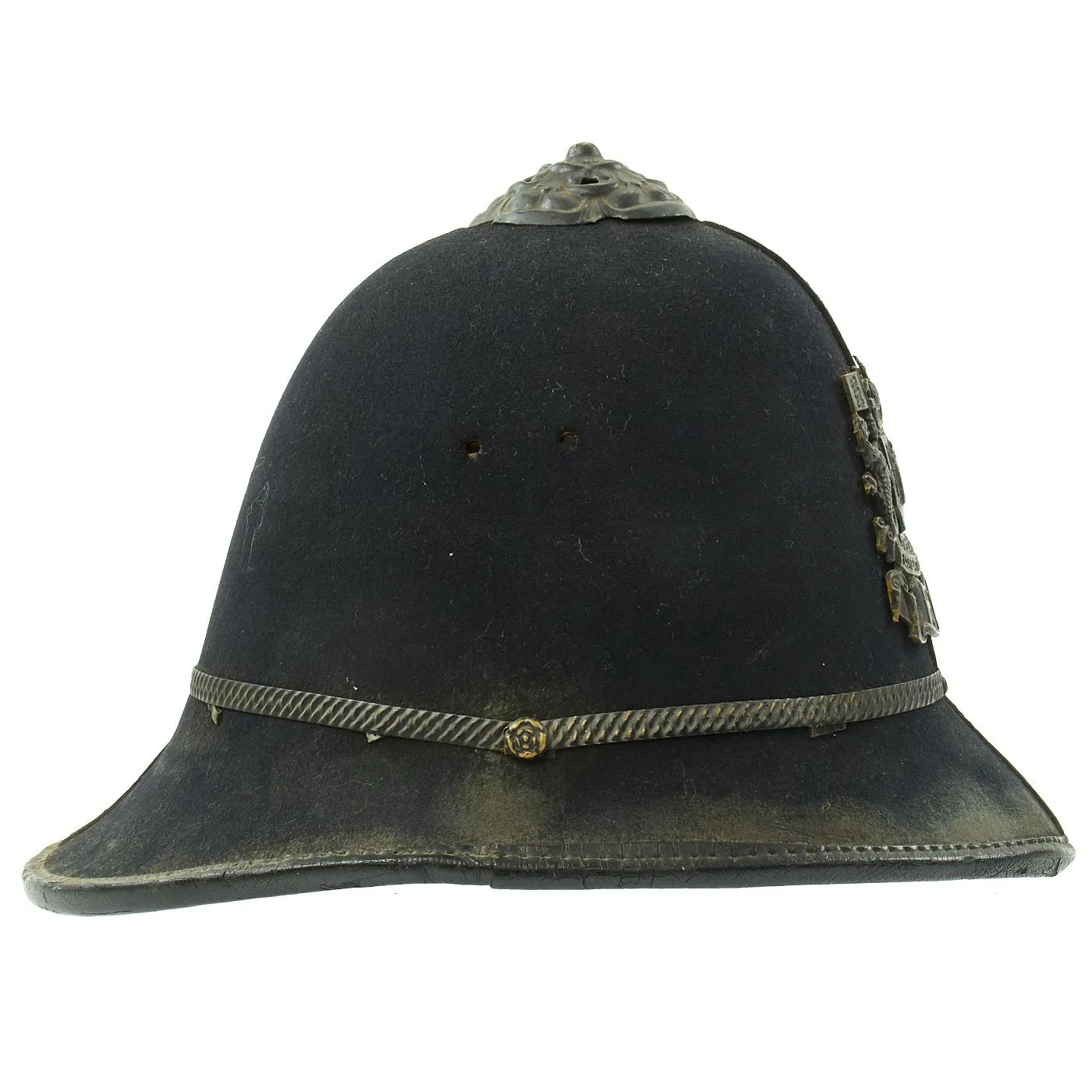 Original British WWII Rose Top Port of London Authority Blitz “Blackout” Police Bobby Helmet