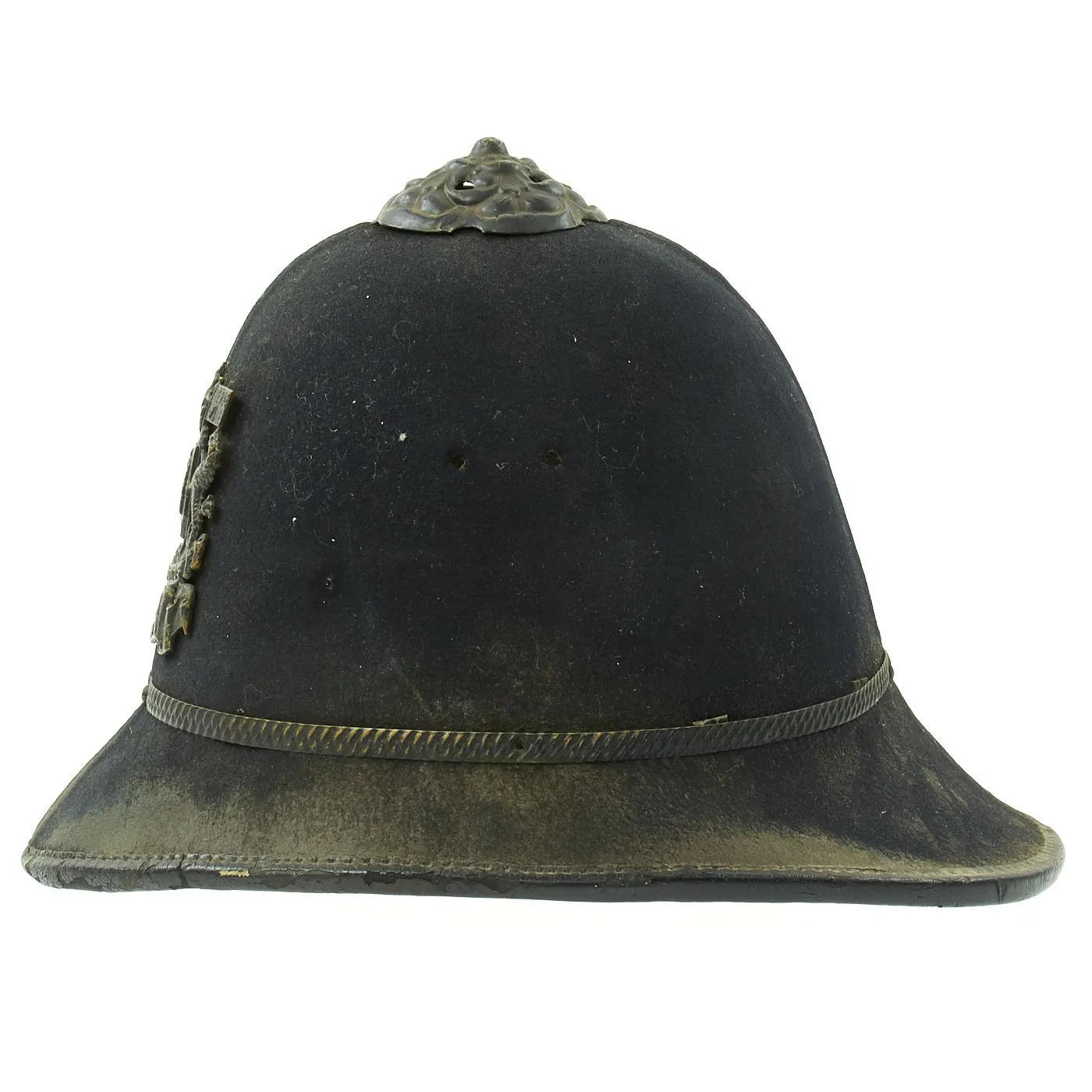 Original British WWII Rose Top Port of London Authority Blitz “Blackout” Police Bobby Helmet