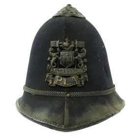 Original British WWII Rose Top Port of London Authority Blitz “Blackout” Police Bobby Helmet