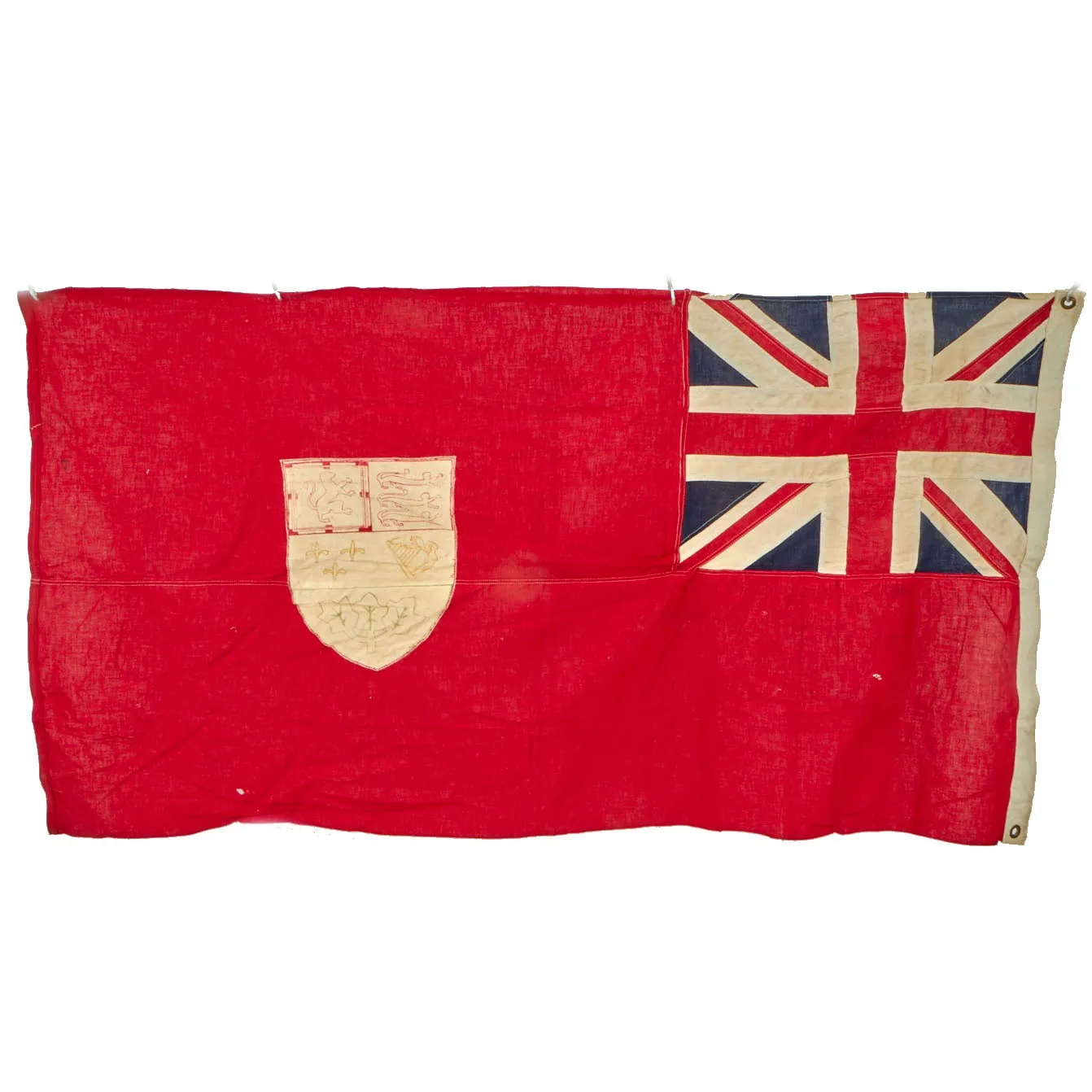 Original Canadian WWII Era Red Naval & Civil Ensign Flag - 62” x 32”