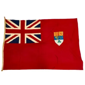 Original Canadian WWII Red Naval & Civil Ensign Flag - 46” x 67”