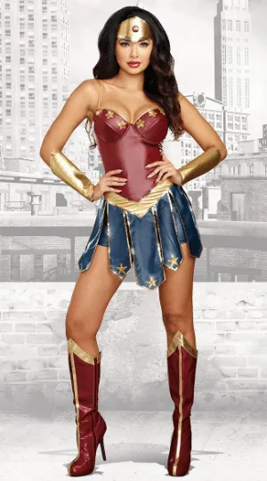 Wonder Woman League Costume Women Bodysuit for Comic-Con-25 days shipping